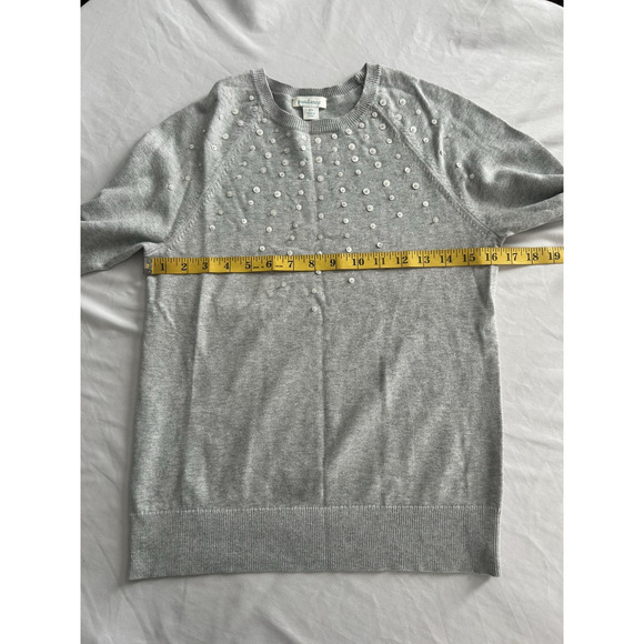 Sundance Sequin Pullover Sweater Womens Size XS Gray Classic Preppy - Picture 5 of 7